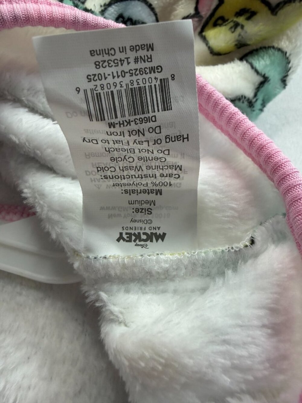 Disney Mickey & Friends Dog Pajamas Medium Pink Fleece Pet PJs Love Print NWT - Picture 6 of 6